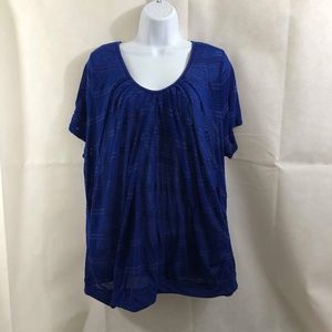 Calvin Klein Blue Pop-over Blouse Sz 3X